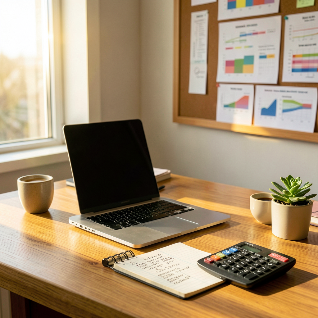 Une femme utilisant une application de budget pour gérer 2200€/mois en France. #BudgetMensuel