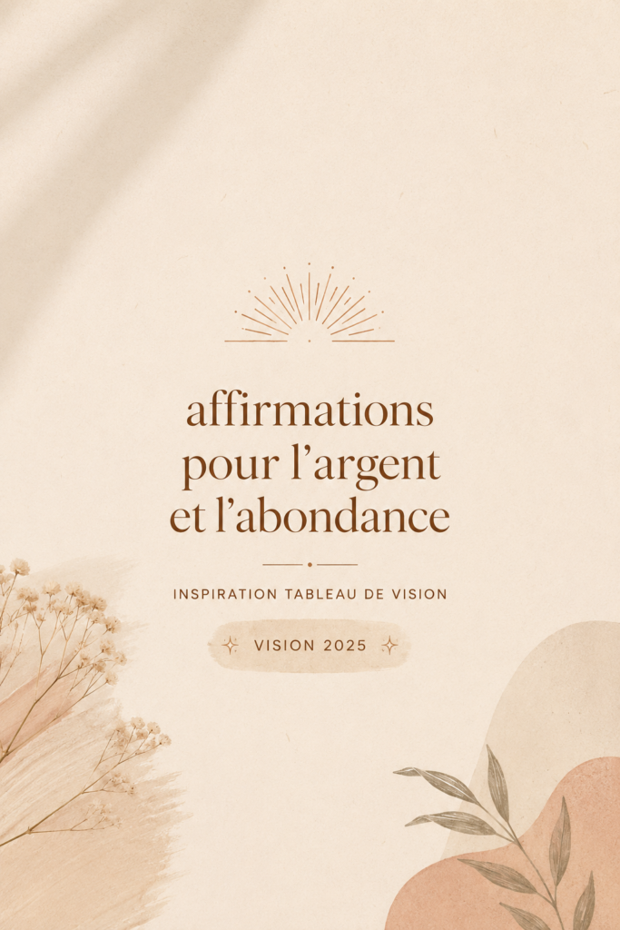 Un tableau de vision inspirant pour 2025 avec des affirmations d'abondance
