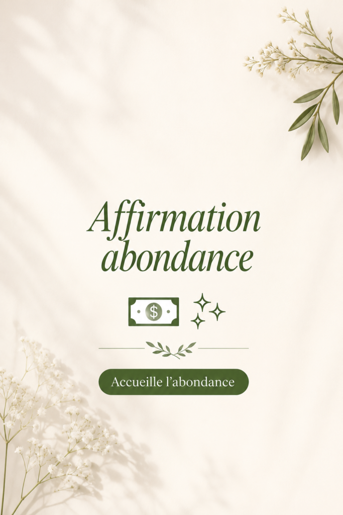 Femme méditant avec un bloc-notes et des affirmations d'abondance