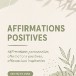 Femme méditant avec des affirmations positives en arrière-plan