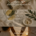 Un magnifique collage représentant l'abondance en richesse, santé et amour.