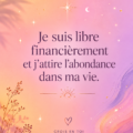Un téléphone affichant un fond d'écran d'affirmations positives sur l'argent