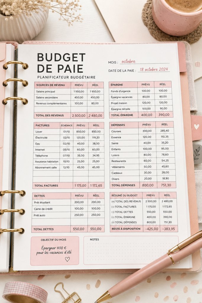 Femme analysant son budget mensuel sur une tablette
