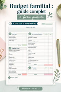 Présentations de graphiques et d'outils pour la gestion de budget familial