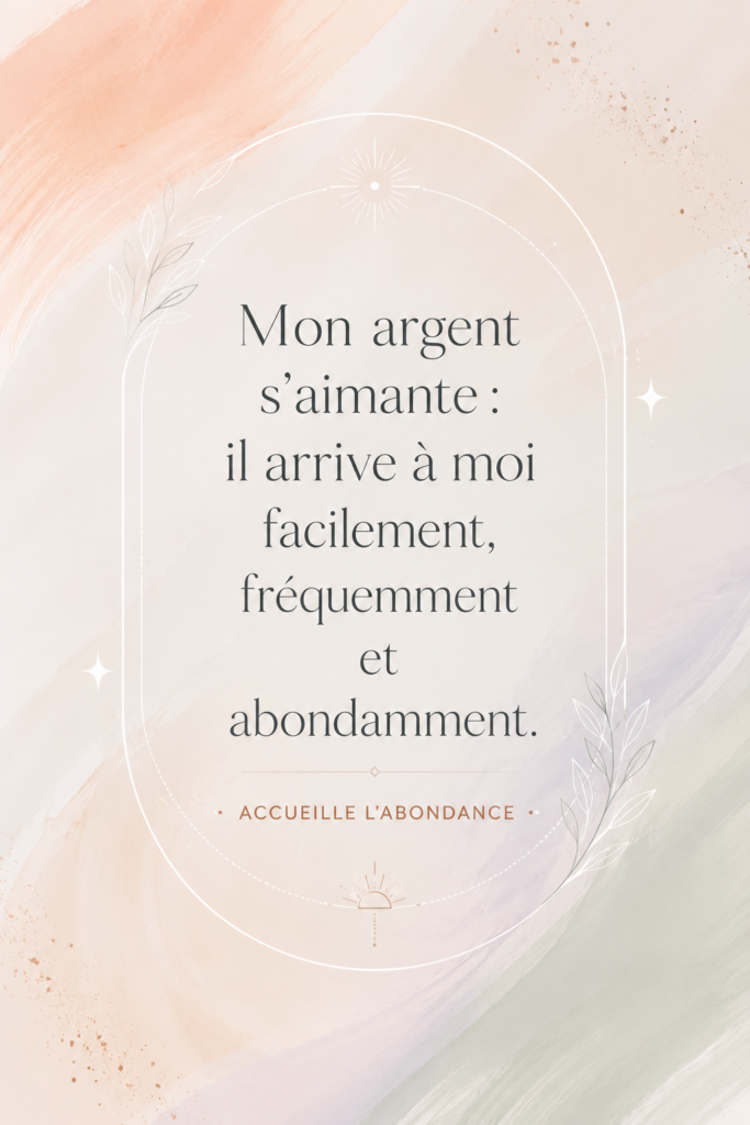 Illustration d'une femme méditant sur l'abondance financière, symbolisant la manifestation de l'argent