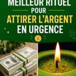Femme pratiquant un rituel de prospérité dans une ambiance chaleureuse