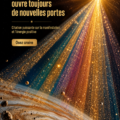 Une illustration d'une porte qui s'ouvre vers un univers étoilé, symbolisant des opportunités infinies.