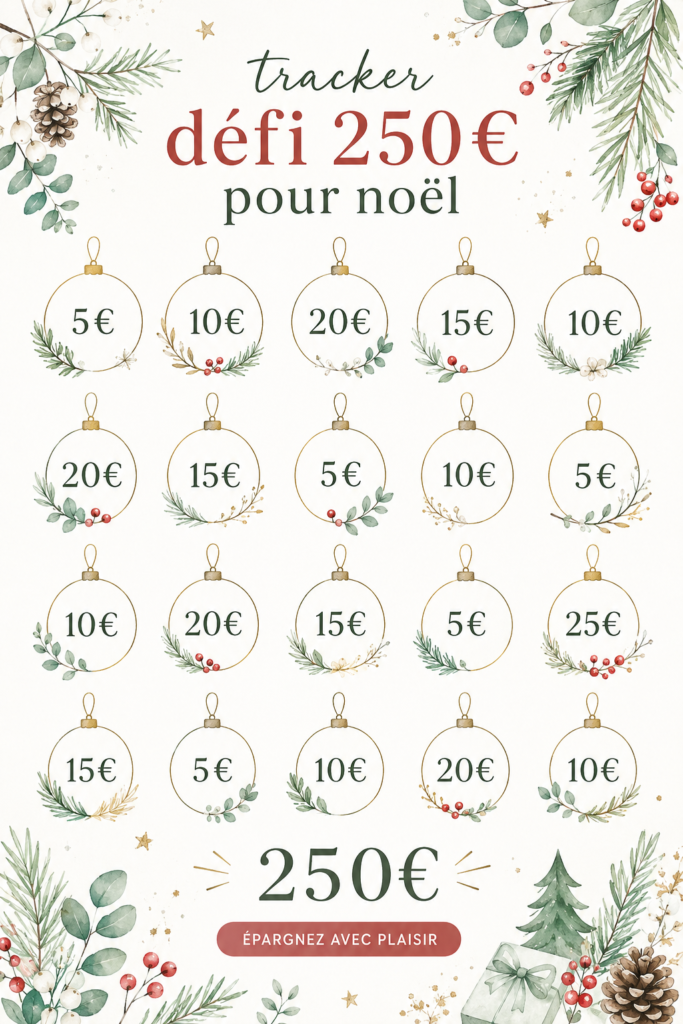 Défi de Noël joyeux à 250€, ambiance festive et économique