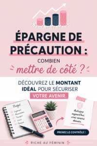 Femme réfléchissant à son épargne de précaution avec un carnet et un crayon.