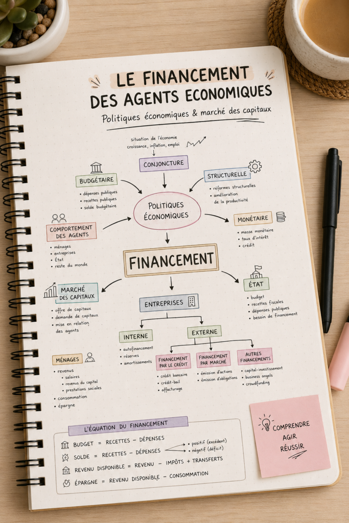 Illustration des différentes solutions de financement pour les agents économiques.