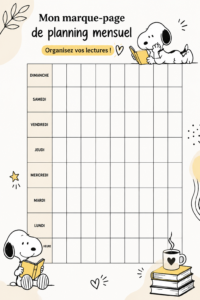 Marque-page Snoopy coloré, parfait pour la lecture