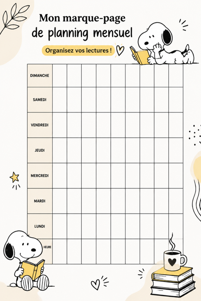 Marque-page Snoopy coloré, parfait pour la lecture