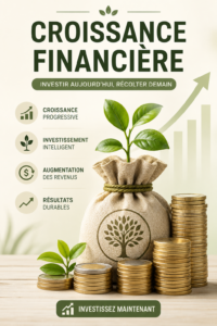 Graphique illustrant la croissance des investissements financiers.