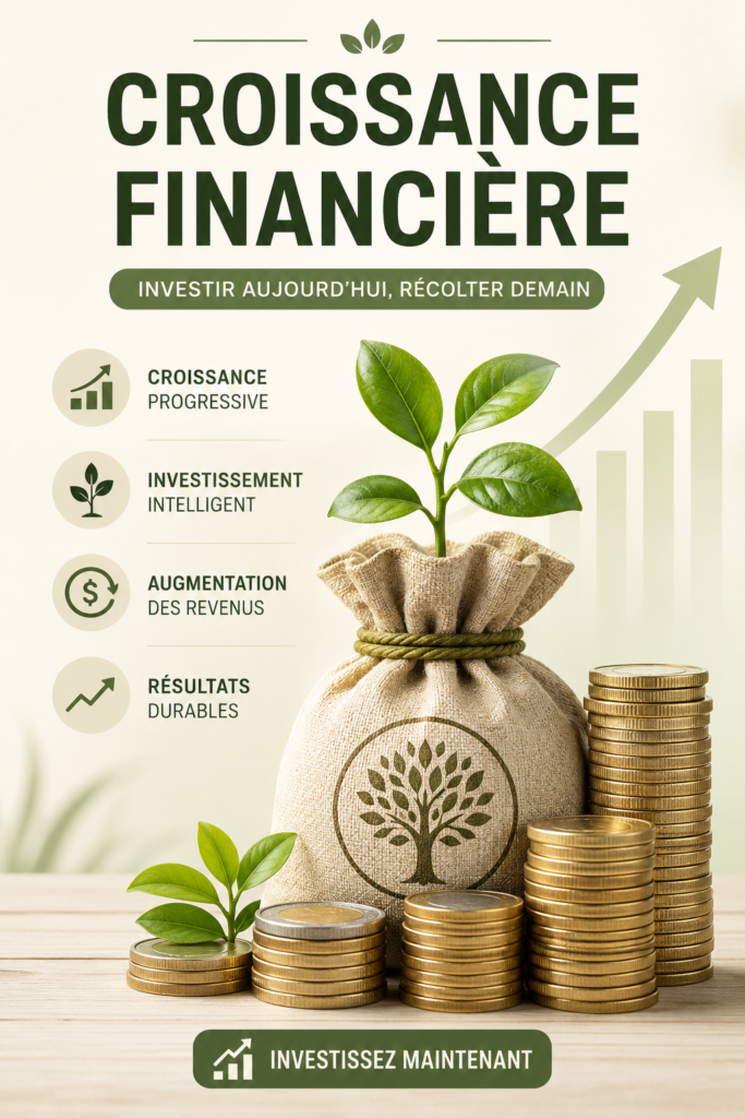 Graphique illustrant la croissance des investissements financiers.