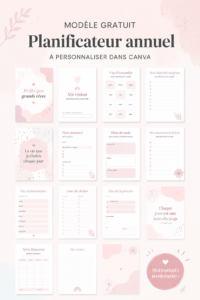 Modèle de planner annuel personnalisable sur Canva