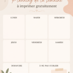 Modèle de planning de rentrée à imprimer pour une organisation efficace