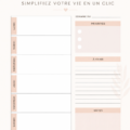 Un agenda hebdomadaire imprimable sur une table avec des stylos colorés.