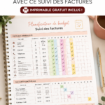 Femme gérant son budget sur un ordinateur avec des factures devant elle