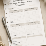 Modèle imprimable de budget minimaliste au format classique