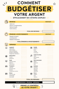 Femme utilisant une application de gestion de budget sur son téléphone.