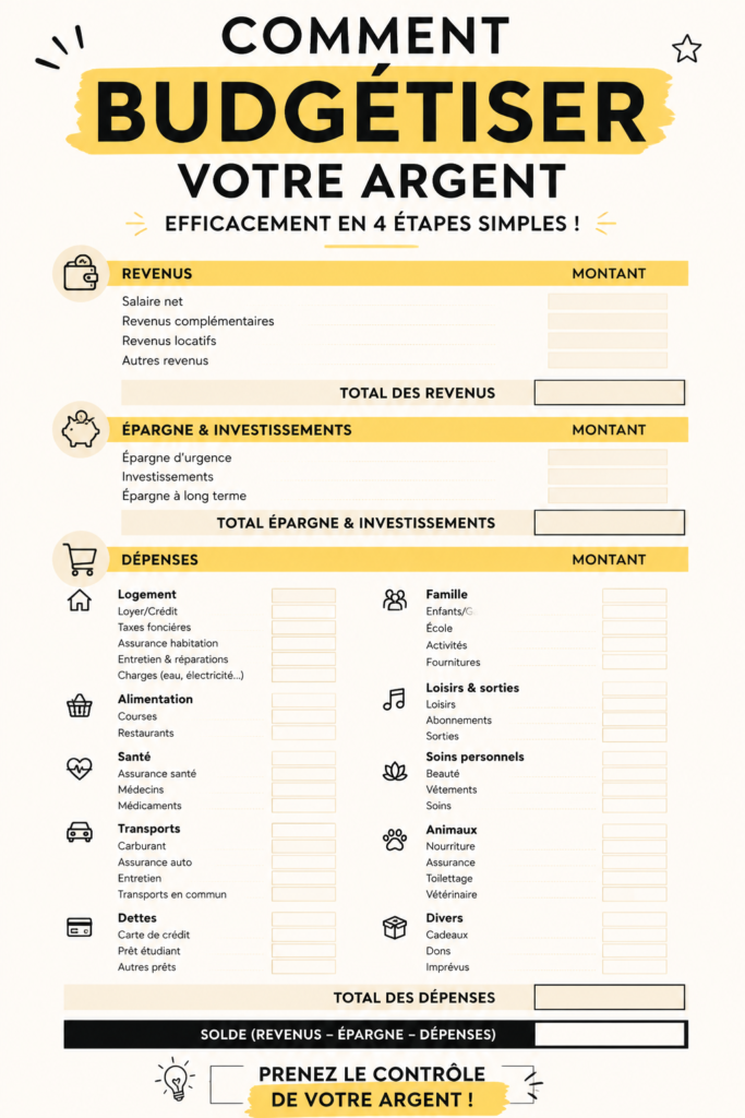 Femme utilisant une application de gestion de budget sur son téléphone.