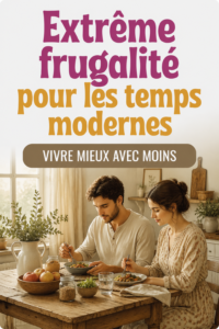 Une femme souriante regardant un carnet de budget avec des crayons au-dessus d'une table en bois.