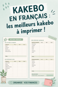 Modèle de kakebo à imprimer pour la gestion budgétaire.