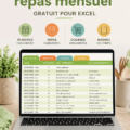 Modèle de planificateur de repas sur Excel avec des cases à cocher