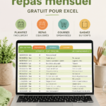 Modèle de planificateur de repas sur Excel avec des cases à cocher