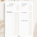 Un planner budget minimaliste présenté sur un bureau avec des accessoires de bureautique