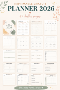 Un planner 2026 gratuit et coloré à imprimer pour une organisation optimale