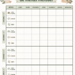 Planner de menu personnalisé sur une table de cuisine