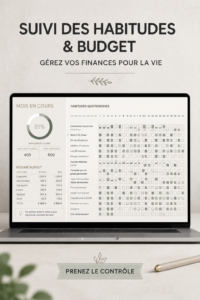 Capture d'écran d'un modèle de tracker mensuel pour le suivi financier