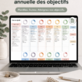 Modèle de planificateur d'objectifs avec des illustrations colorées