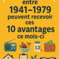 Une senior souriante consultant des brochures d'analyse des avantages disponibles pour les seniors.
