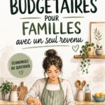 Une mère de famille examinant des documents de budget à la maison, symbolisant la gestion financière pour les familles à revenu unique.