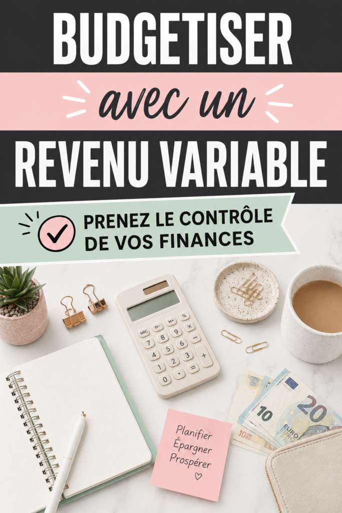 Femme examinant des documents financiers et un ordinateur portable pour planifier son budget avec des revenus variables.