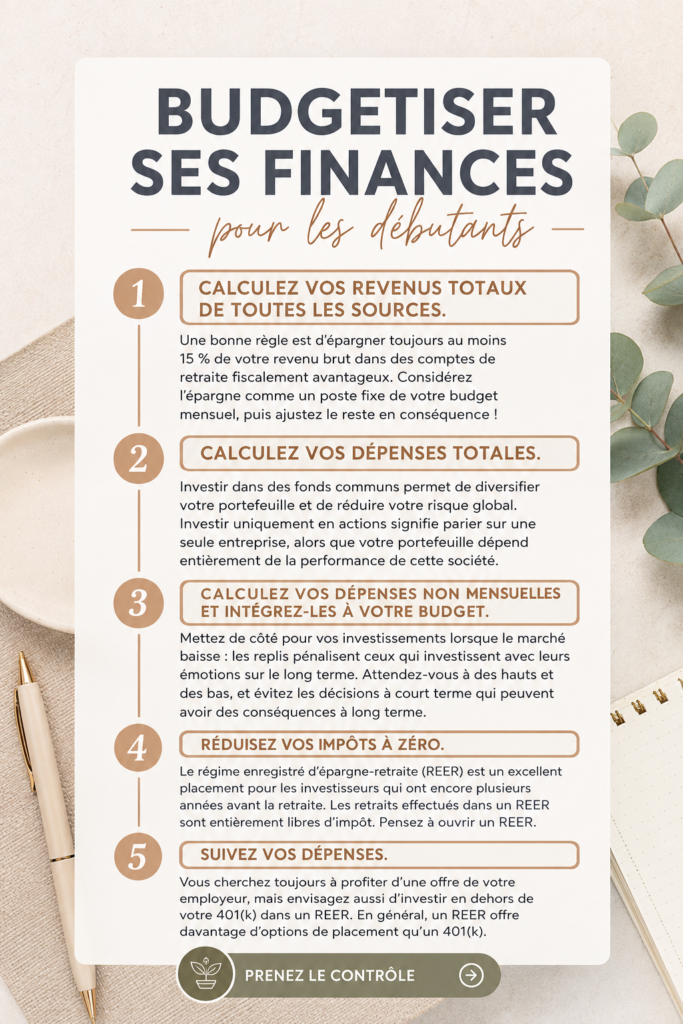 Femme souriante utilisant une application de budget sur son téléphone.