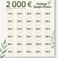 Image d'un challenge épargne de 30 jours avec des objectifs financiers pour 2026.