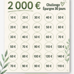 Image d'un challenge épargne de 30 jours avec des objectifs financiers pour 2026.