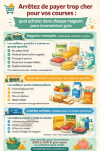 Personne faisant ses courses dans un magasin en choisissant des produits économiques.