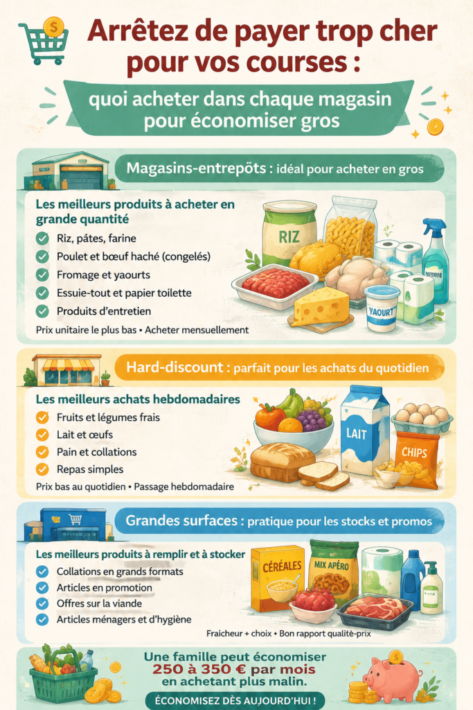 Personne faisant ses courses dans un magasin en choisissant des produits économiques.