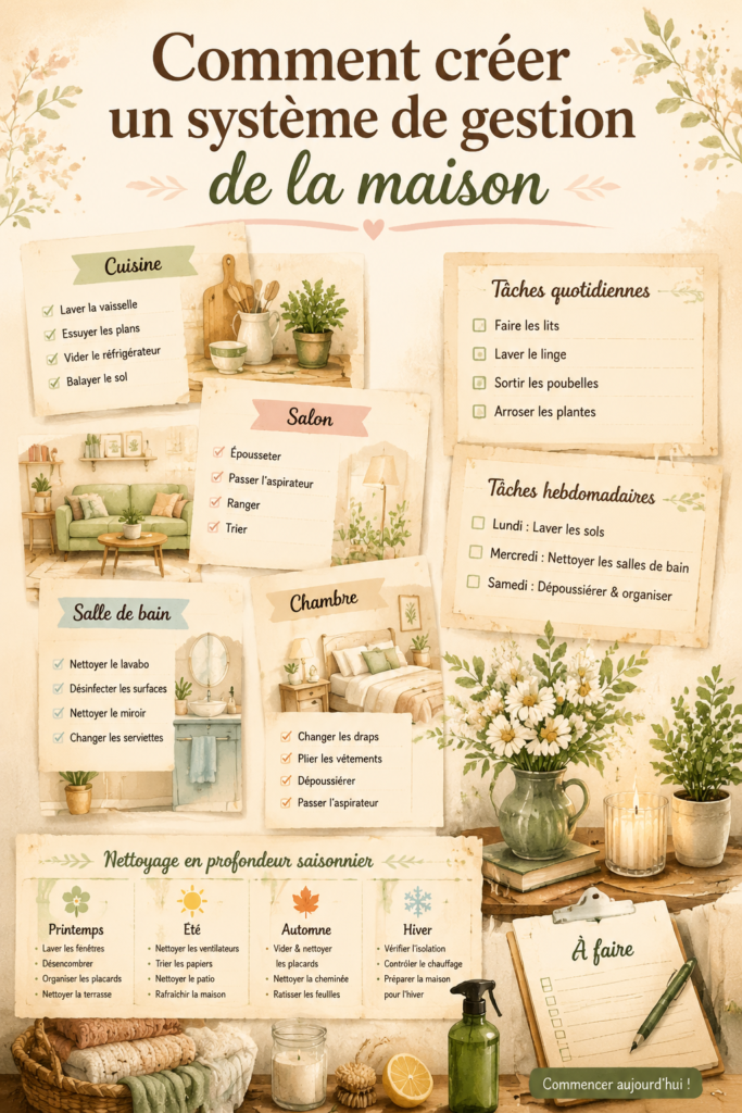 Un système de gestion à la maison aide à mieux organiser son espace et ses tâches quotidiennes.