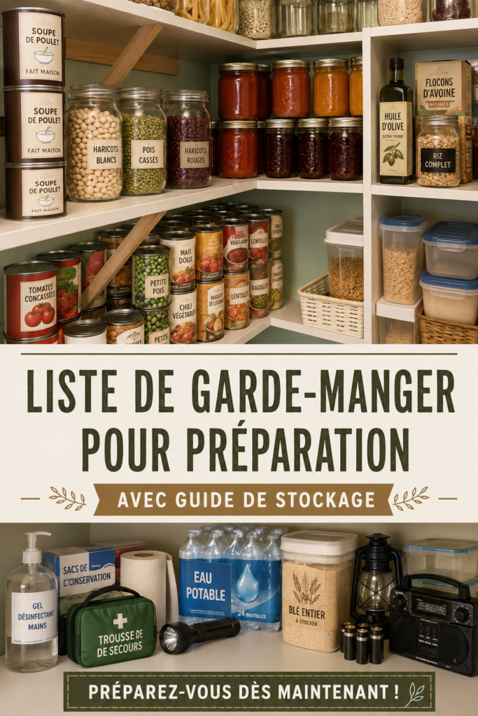 Un garde-manger bien organisé avec des bocaux et des boîtes de rangement