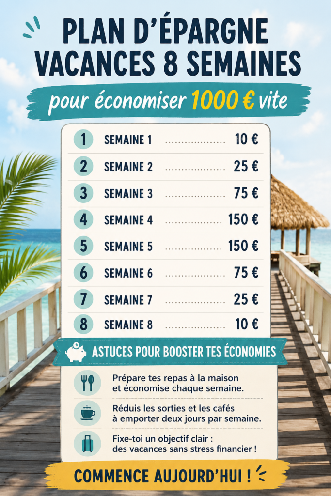 Femme souriante avec des billets de banque pour son épargne vacances.