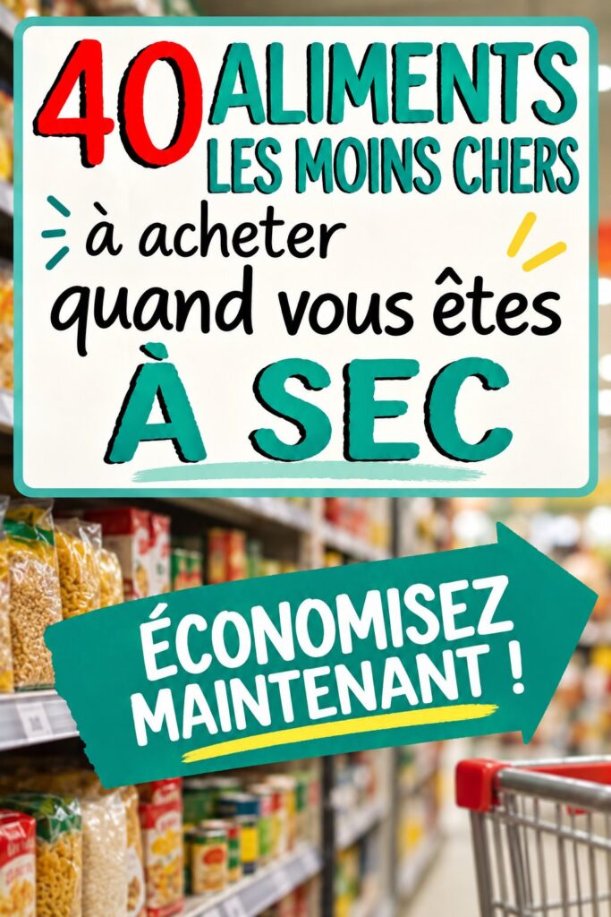 Panier de courses rempli d'aliments pas chers et sains