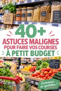 Une femme souriante fait des courses en respectant son budget.