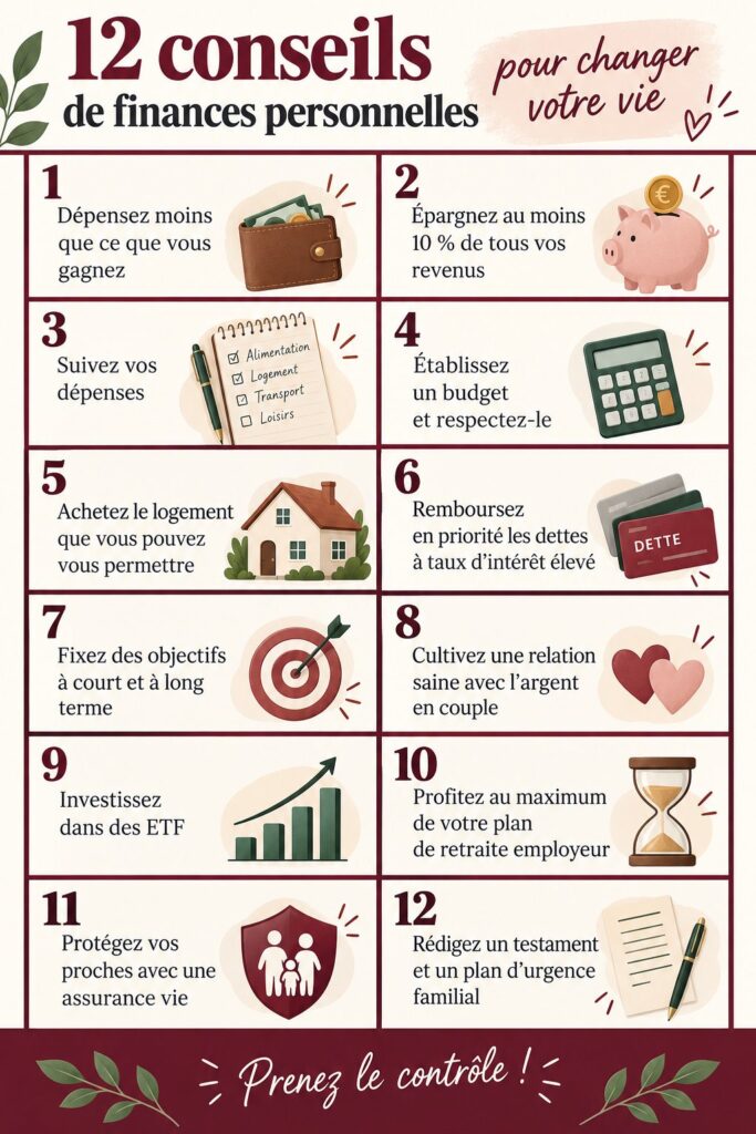 Femme souriante examinant ses finances et son budget avec des conseils en gestion budgétaire.