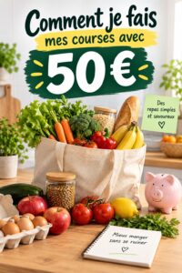 Femme faisant ses courses en respectant un budget de 50 $