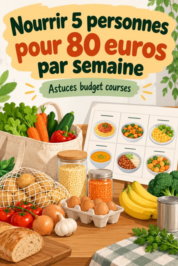 Une planche de repas sains et économiques pour une famille de cinq personnes